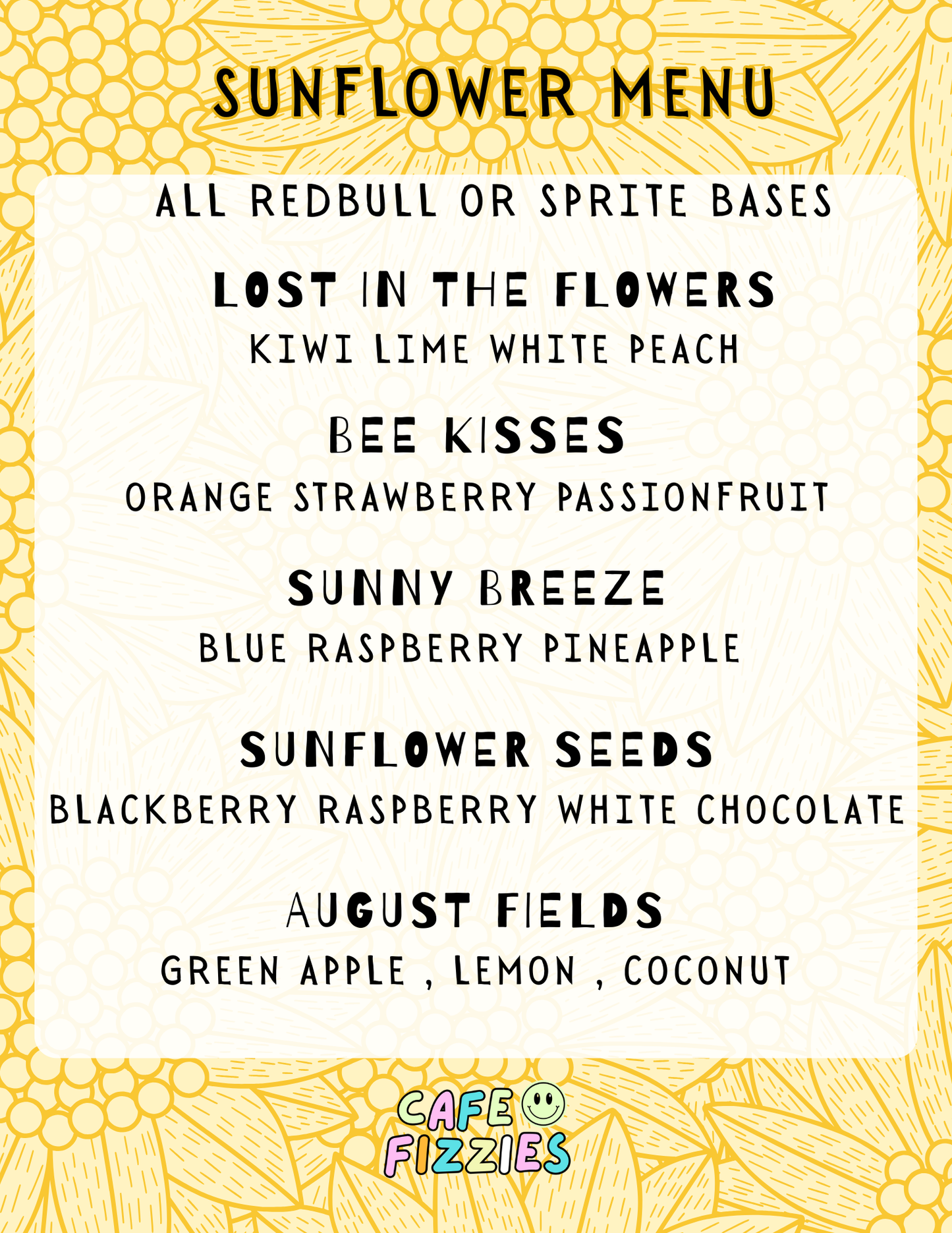 Sunflower Menu